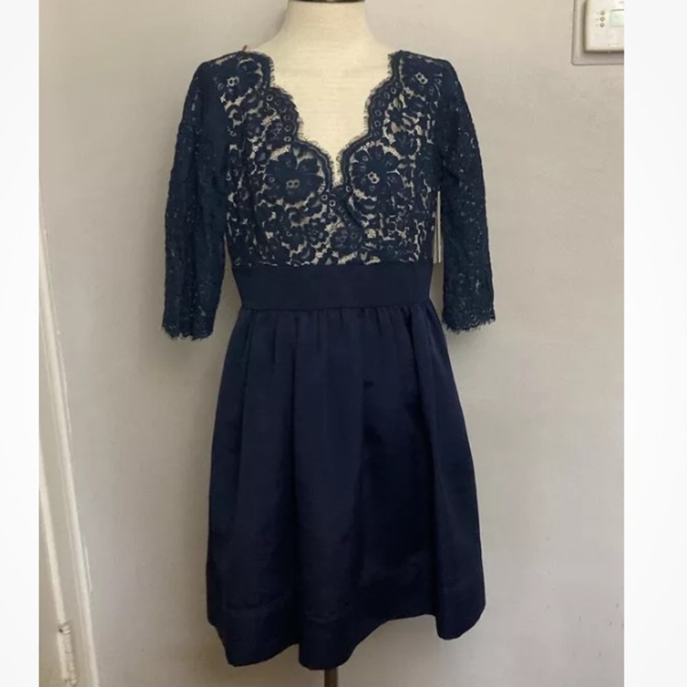 5-16 Eliza J Blue Dress Party Occasion Fancy 10 Cocktail Lace NWT